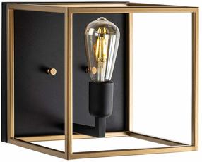 Lampa sienas Opviq Kafes 13751, E27, 1 x 40 W, zelta krās. / melna krās.
