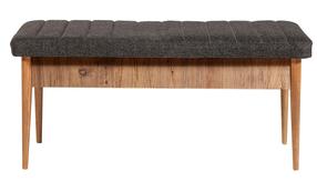 Prieškambario suoliukas Kalune Design Vina 1053-1, antracito sp./pušies sp, 110 cm x 40 cm x 51 cm