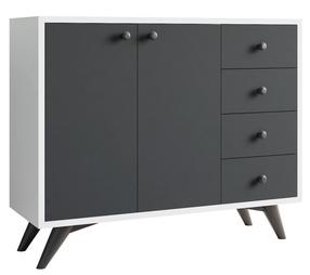 Komoda Kalune Design Waga 811MDD4149, antracito sp./balta sp., 82 cm x 100 cm x 35 cm