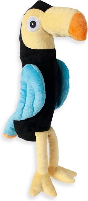Rotaļlieta sunim, plīša manta Karlie Bird Tukan 521579, 36 cm, zila krās./melna krās./dzeltena krās.