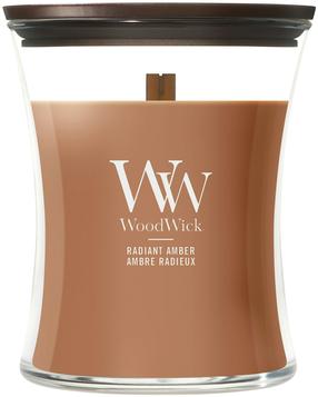 Свеча, ароматическая WoodWick Radiant Amber, 50 - 65 час, 275 г, коричневый цв.