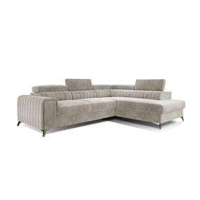 Kampinė sofa Laurence Paros 02, šviesiai ruda sp., dešininė, 205 x 278 cm x 92 cm