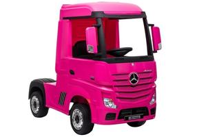 Bērnu elektriskā kravas automašīna Lean Cars Mercedes Actros 4x4, rozā krās.