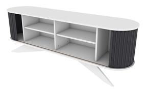TV galds Kalune Design Stor, antracīta krās./balts krās., 180 cm x 43 cm x 60 cm