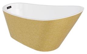 Ванна, свободно устанавливаемая Besco Melody Glam Gold, 150 см x 80 см x 72 см, овальная, золотой цв./графитовый цв.