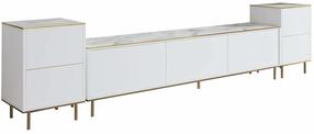 Svetainės baldų komplektas Kalune Design Imaj, vidaus, aukso sp./balta sp./marmuro sp.