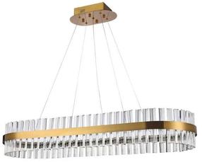 Lampa karināms AZzardo Francesca 100 AZ5263, LED, 3000 °K, 1 x 64 W, caurspīdīga krās./misiņa krās. / misiņa krās.
