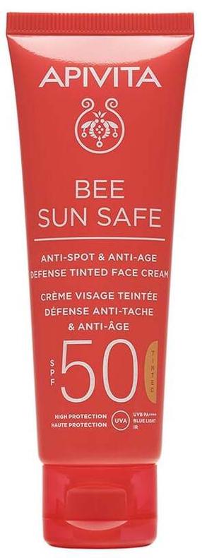 Krēms iedeguma kopšanai sejai Apivita Bee Sun Safe SPF50+, 50 ml