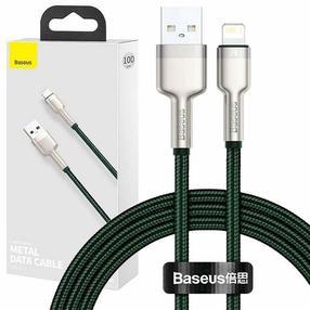 Juhe Baseus Cafule CALJK-A06, Lightning/1 x USB Type-A, 100 cm, hõbe v./roheline v.