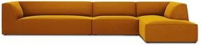 Stūra dīvāns Micadoni Home Ruby 5 Seats, zelta krās., labais, 366 x 180 cm x 69 cm