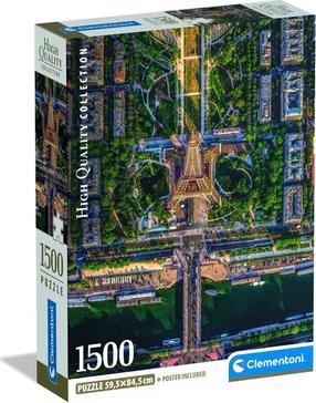 Dėlionė Clementoni Compact Flying Over Paris 31742, 84.3 cm x 59.2 cm, 1500 vnt., įvairių spalvų