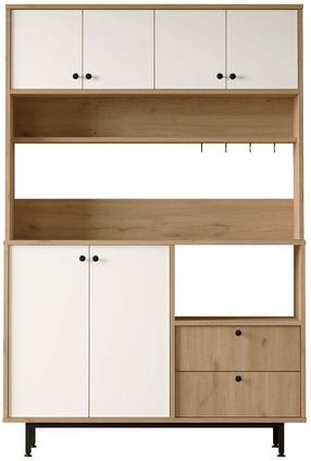 Daugiafunkcinė virtuvės spinta Kalune Design RE5-SW, ąžuolo sp./balta sp., 35.5 cm x 120 cm x 180 cm
