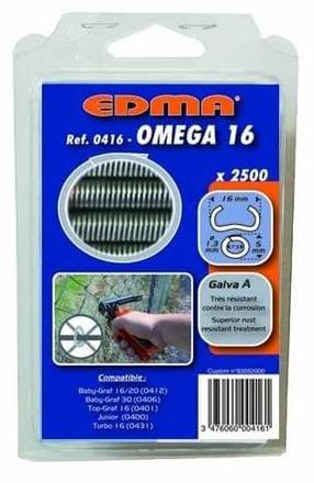 Celtniecības āķis Edma Omega 16, 16 mm x 1.3 mm, 2500 gab.