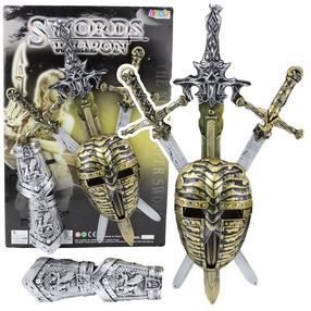 Bruņinieka komplekts Lean Toys Swords Zelta krās./Sudraba krās.
