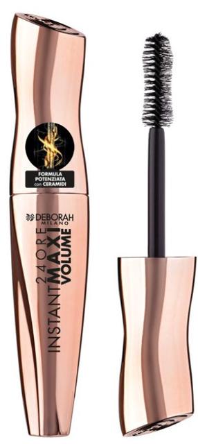 Blakstienų tušas Deborah Milano 24Ore Instant Maxi Volume with Ceramides, 12 ml, juoda sp.