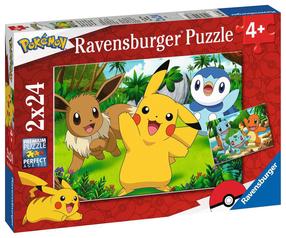 Пазл 2in1 Ravensburger Pikachu And His Friends 05668, 18 см x 26 см, 44 шт., многоцветный