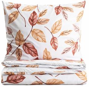Patalynės užvalkalų komplektas Homla Leafy 241559, rudas/baltas, 160 x 200 cm