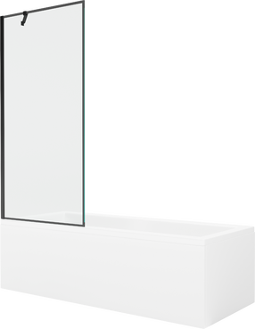 Ванна со стенкой, встраиваемая Mexen Cubik, 170 см x 70 см x 40 см, прямоугольный, прозрачный цв./белый цв.