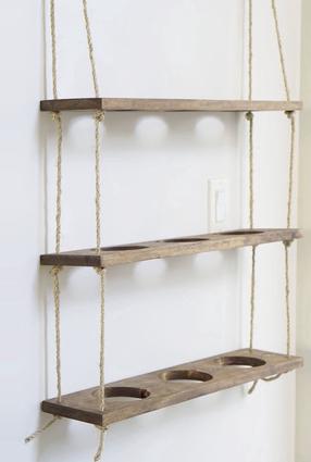 Statīvs puķu podiem Kalune Design Wall Shelf GAR006, 60 cm x 13 cm, 1.3 cm, koks, valriekstu krās.