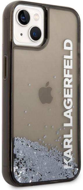 Telefoni ümbris Karl Lagerfeld Translucent Liquid Glitter Case, must v., Apple