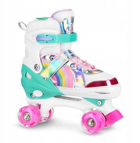 Riedučiai Nils Extreme Rainbow NQ0187, balti/įvairių spalvų, 31-34 (pažeista pakuotė)