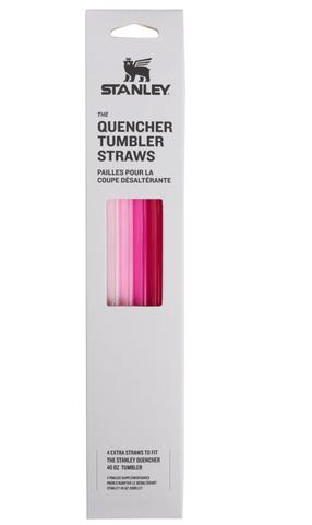 Daugkartinio naudojimo šiaudeliai Stanley Quencher H2.O FlowState, 30.5 cm, plastikas, rožinė sp., 4 vnt.