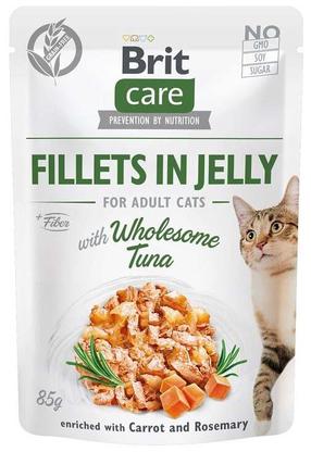 Šlapias kačių maistas Brit Fillets in Jelly Wholesome Tuna, vištiena/kepenėlės/tunas, 0.085 kg