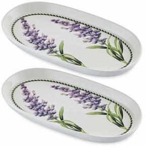 Serviravimo lėkštė Hermia PRC0011, 29 cm x 17 cm x 2 cm, balta sp./violetinė sp., keramika