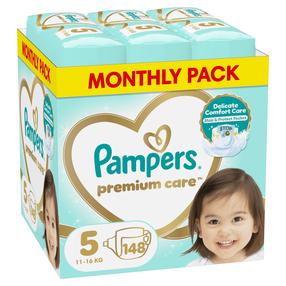 Sauskelnės Pampers Premium Care, 5 dydis, 11 - 16 kg, 148 vnt.