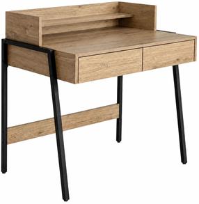 Rakstāmgalds ar atvilktnēm Akord Furniture Factory Flux, 48 cm x 78 cm, 95 cm, melns krās./artisan oak krās.
