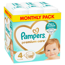 Sauskelnės Pampers Premium Care, 4 dydis, 9 - 14 kg, 188 vnt.