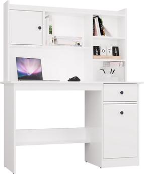 Rašomasis stalas su lentyna Chester, 120 cm x 45 cm, 145 cm, balta sp.