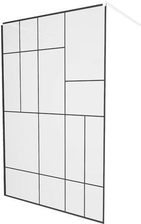 Dušo sienelė Mexen Kioto 800-130-002-20-78, 130 cm x 200 cm, balta sp./juoda sp./grūdintas