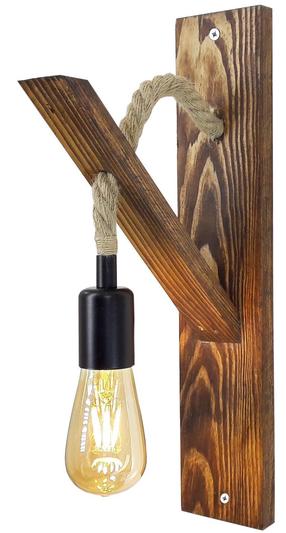 Šviestuvas sieninis Opviq Ahşap Aplik 18 806ALD1467, E27, 1 x 40 W, nėra gaubto / ruda sp.