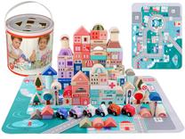 Medinės kaladėlės Lean Toys City 9831, 115 vnt.