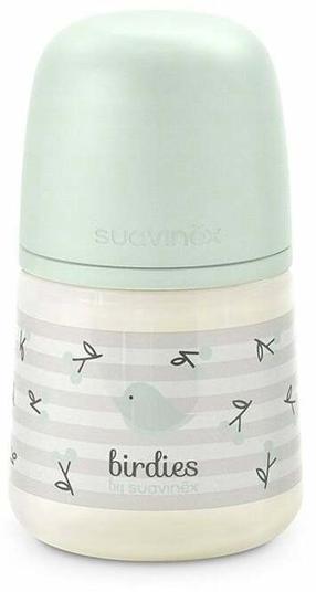 Kūdikių buteliukas Suavinex Birdies, 150 ml, 0 mėn., žalia sp.