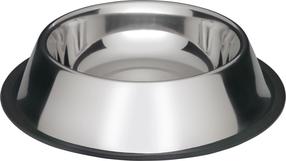 Bļoda dzīvniekam Barry King Dog Rubber Bowl, 0.75 l, 23.5 cm x 23.5 cm x 4.8 cm, sudraba krās./melna krās.