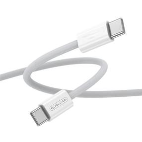 Kaabel Jellico IP15 Braided, 2 x USB Type C, 100 cm, valge v., 60 W