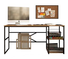 Rakstāmgalds un plaukts Kalune Design VG28-A, 160 cm x 60 cm, 75 cm, priedes krās.