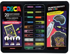 Универсальный набор маркеров Posca Groovy Colours, односторонние, многоцветный, 20 шт.