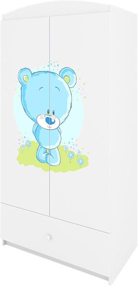 Vaikiška spinta Kocot Kids Babydreams Blue Teddybear, balta sp., 90 cm x 52 cm x 175.5 cm