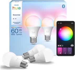 Lemputė Philips Hue LED, A60, 2200 - 6500 °K, E27, 8 W, 806 lm, 3 vnt.