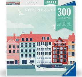 Puzle Ravensburger Moment City Kopenhagen, 39 cm x 27 cm, 300 gab., daudzkrāsaina