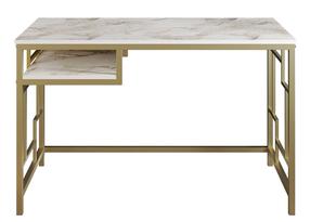 Rakstāmgalds Kalune Design Victory 541HDL1120, 120 cm x 60 cm, 75 cm, zelta krās./balta krās.