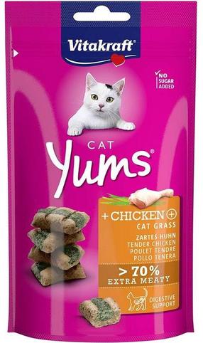 Лакомство для кошек Vitakraft Yums 58897, курица/кошачья трава, 0.04 кг