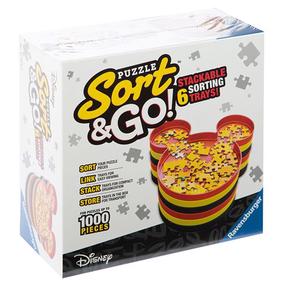 Puzļu šķirošanas konteineri Ravensburger Disney Mickeys Sort & Go, 20 cm x 20 cm, 6 gab., daudzkrāsaina