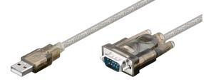 Kabelis MicroConnect USB - DB9 68875 USB 2.0 male, DB9 male, 1.5 m, pilka sp.