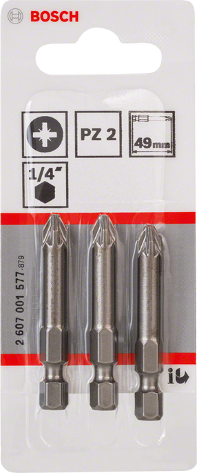 Kruvikeeraja otsikute komplekt Bosch 2607001577, PZ2, 49 mm, 1/4"