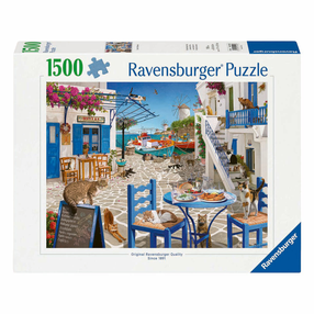 Dėlionė Ravensburger Cats Of Mykonos, 60 cm x 80 cm, 1500 vnt., įvairių spalvų