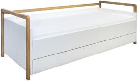 Vaikiška lova Kocot Kids Victor TVI_BI_18-8ZS_BM, balta sp./šviesiai ruda sp., 80 x 180 cm, su patalynės dėže, be čiužinio